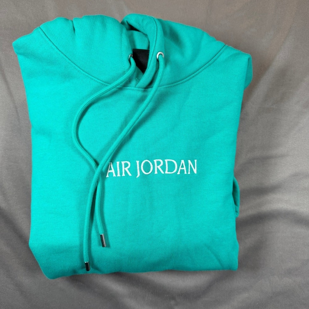 Jordan Air Jordan Mens XL Teal Pullover Hoodie Embroidered Logo Casual Athletic - Picture 12 of 15